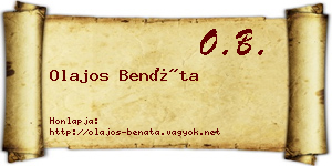 Olajos Benáta névjegykártya